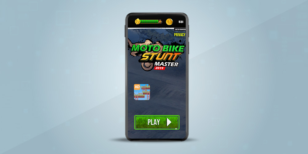 moto bike stunt, mobile game monetization, icon ad format, in-app revenue, in-app advertising